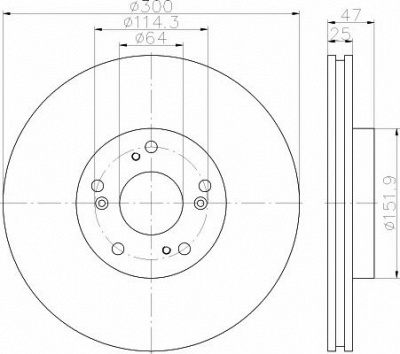 HELLA PAGID 8dd355115571 -  Тормозной диск